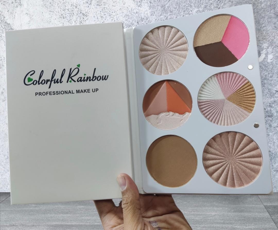 ColourFull Rainbow 6/Colours Highlighter & Bronzers Palette