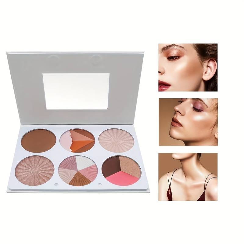 ColourFull Rainbow 6/Colours Highlighter & Bronzers Palette